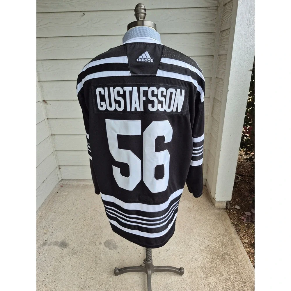 Chicago Blackhawks NHL Jersey Black White 2019 Gustafsson Winter Classic Mens 56